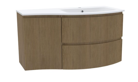 Calypso Levanto Fluted Wall Hung Wing Vanity Unit