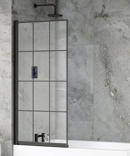 Black Crittall Bath Screen