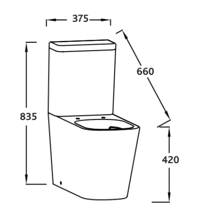 Jude C/C Rimless Pan, Cistern & Seat