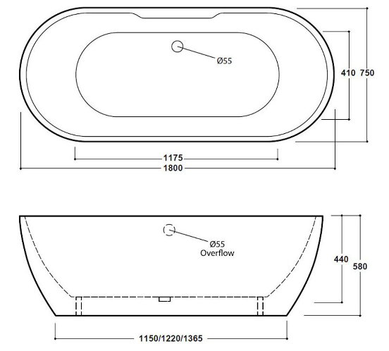 San Marlo White Double Ended Bath